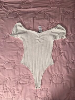 Tilly’s | Ribbed Off-Shoulder One-Piece Bodysuit in Cream